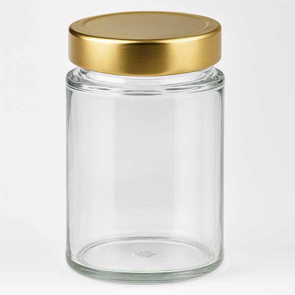 Słoik okrągły 202 ml z pokrywką BasicSeal złota głęboka UN..