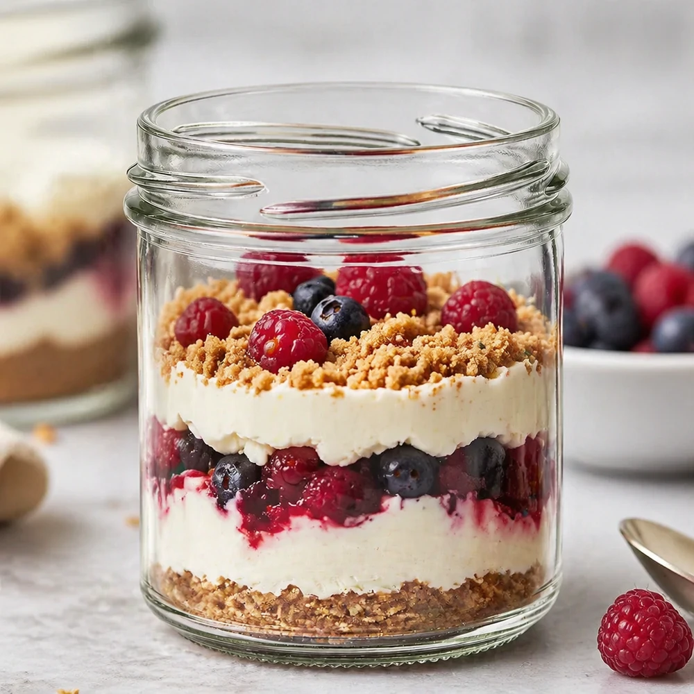 UNiTWIST Sturz167 - kubki o pojemności 167ml TO66 Kubki UNiTWIST 167 ml z warstwowym deserem z jagód, mascarpone i okruchów herbatników jako aplikacja produktu