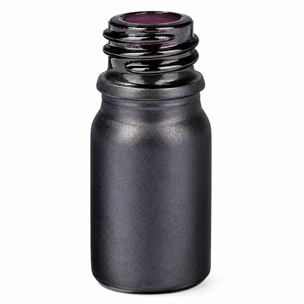 Butelka apteczna 5 ml BlackLine UT18/5 UNiTWIST z czarnego, fioletowego szkła z gwintem.