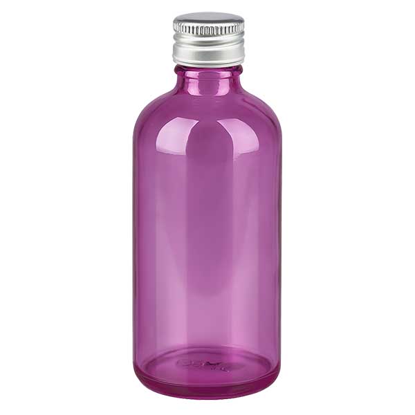 Butelka 100 ml. Zakr&#281;tka 11 mm aluminiowo-srebrna w standardzie PurpleLine. UT18/100