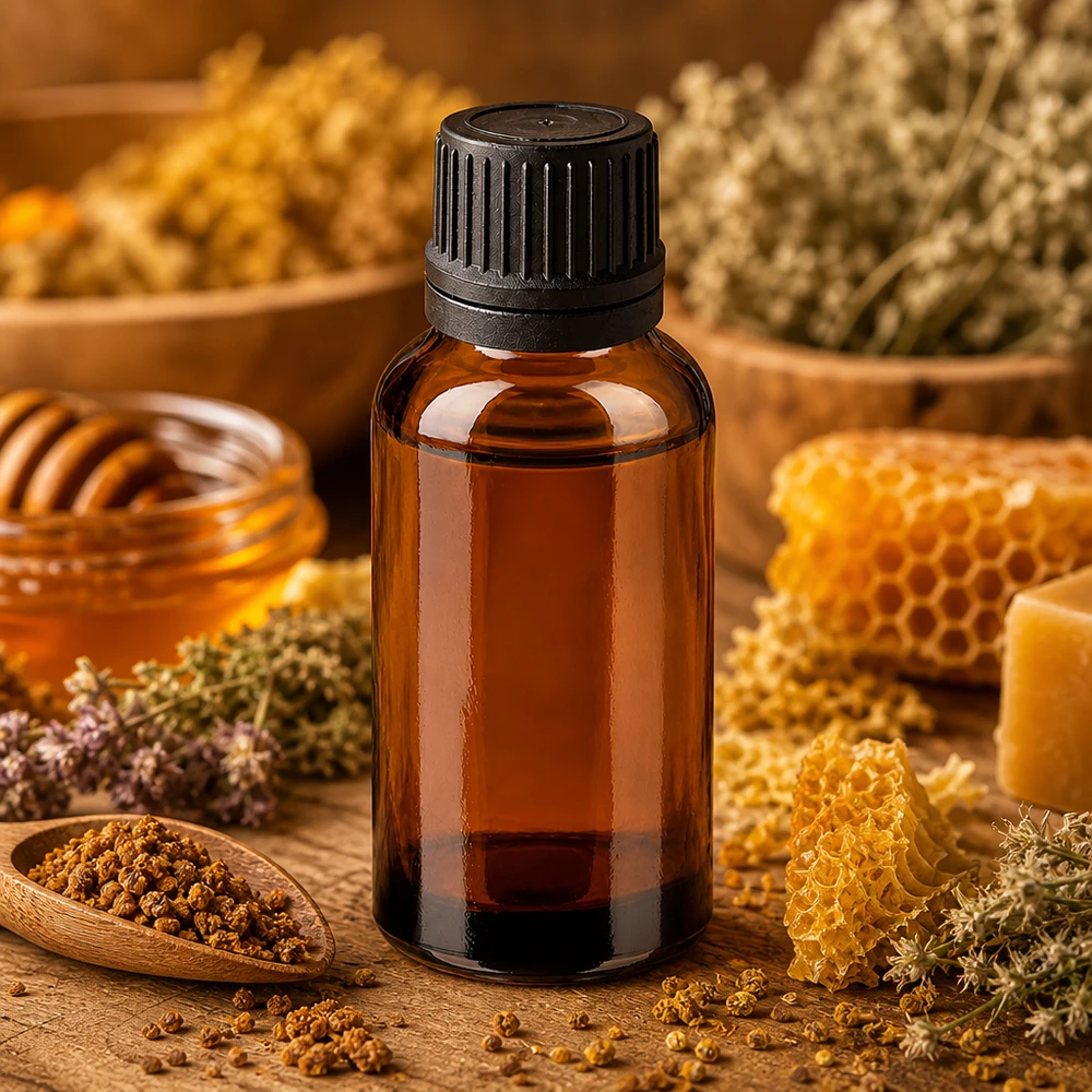 Butelka z zakraplaczem 30 ml z otworem 1 mm, idealna do nalewek homeopatycznych i naturalnych środków leczniczych.