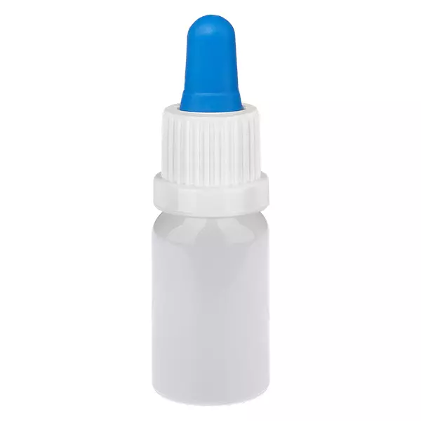 Butelka z pipetą 10 ml, biała/niebieska, zamknięcie zabezpieczające przed otwarciem WhiteLine UT18/10