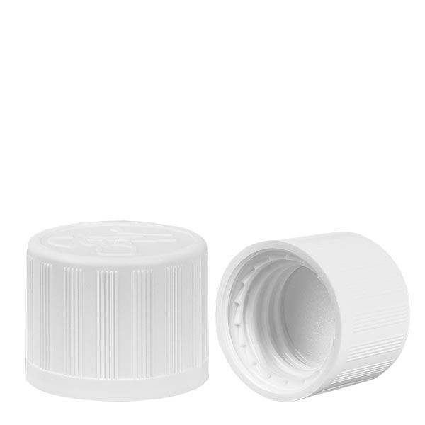 Zakrętka w kolorze białym (DIN18, UT18) z zabezpieczeniem przed dziećmi. Do butelek farmaceutycznych ApoGlas®, UNiTWIST® i Miron® 5-100 ml z gwintem 18 mm. Zakrętka w kolorze białym (DIN18, UT18) z zabezpieczeniem przed dziećmi. Do butelek farmaceutycznych ApoGlas®, UNiTWIST® i Miron® 5-100 ml z gwintem 18 mm.