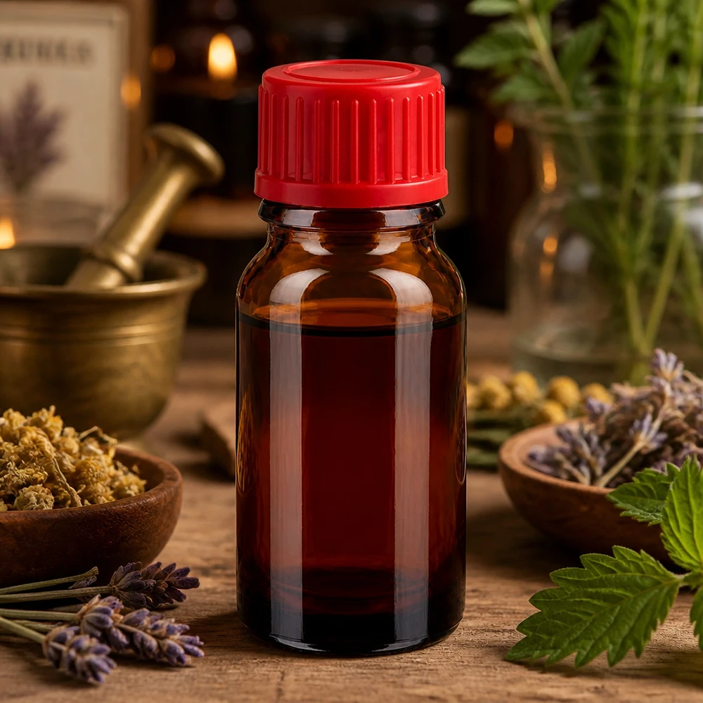 Kompaktowa szklana butelka BrownLine o pojemności 10 ml, idealna do zastosowań w aromaterapii i naturoterapii.