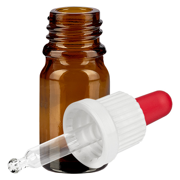 Butelka do lek&#243;w p&#322;ynnych 5 ml bia&#322;a/czerwona OV BrownLine UT18/5