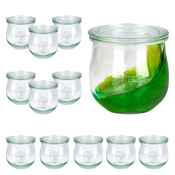Zestaw 12 słoików Weck 370 ml, słoik tulipanowy z 12 szklanymi pokrywkami Zestaw 12 słoików Weck 370 ml, słoik tulipanowy z 12 szklanymi pokrywkami