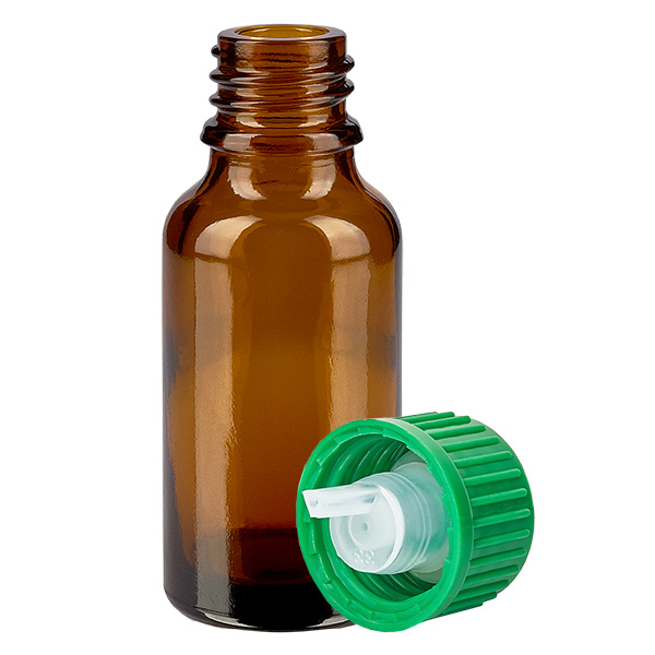 20 ml butelka z kroplomierzem 0,8 mm zielona STD BrownLine UT18/20