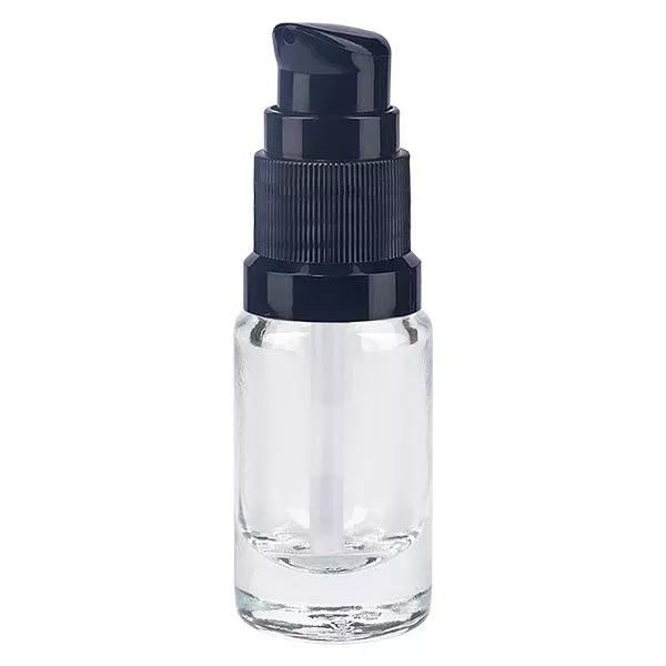 Butelka apteczna przezroczysta 5ml zakrętka z pompką czarna St Butelka apteczna przezroczysta 5ml zakrętka z pompką czarna St