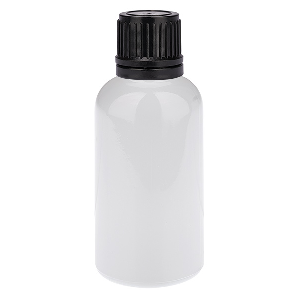 Butelka 30 ml, zakrętka 11 mm czarna, zamknięcie zabezpieczające WhiteLine UT18/30 Butelka 30 ml, zakrętka 11 mm czarna, zamknięcie zabezpieczające WhiteLine UT18/30