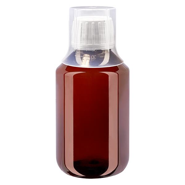 Butelka PET 100ml z białą nakrętką OV + kubek Butelka PET 100ml z białą nakrętką OV + kubek