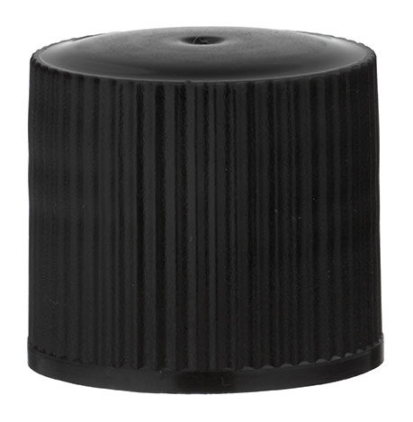 Zakrętka 16,8x17,2 mm, gwint GL18, PE czarny z uszczelką Zakrętka 16,8x17,2 mm, gwint GL18, PE czarny z uszczelką