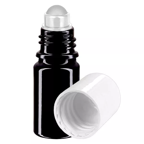 Butelka apteczna viol. 5ml nakrętka roll-on biała