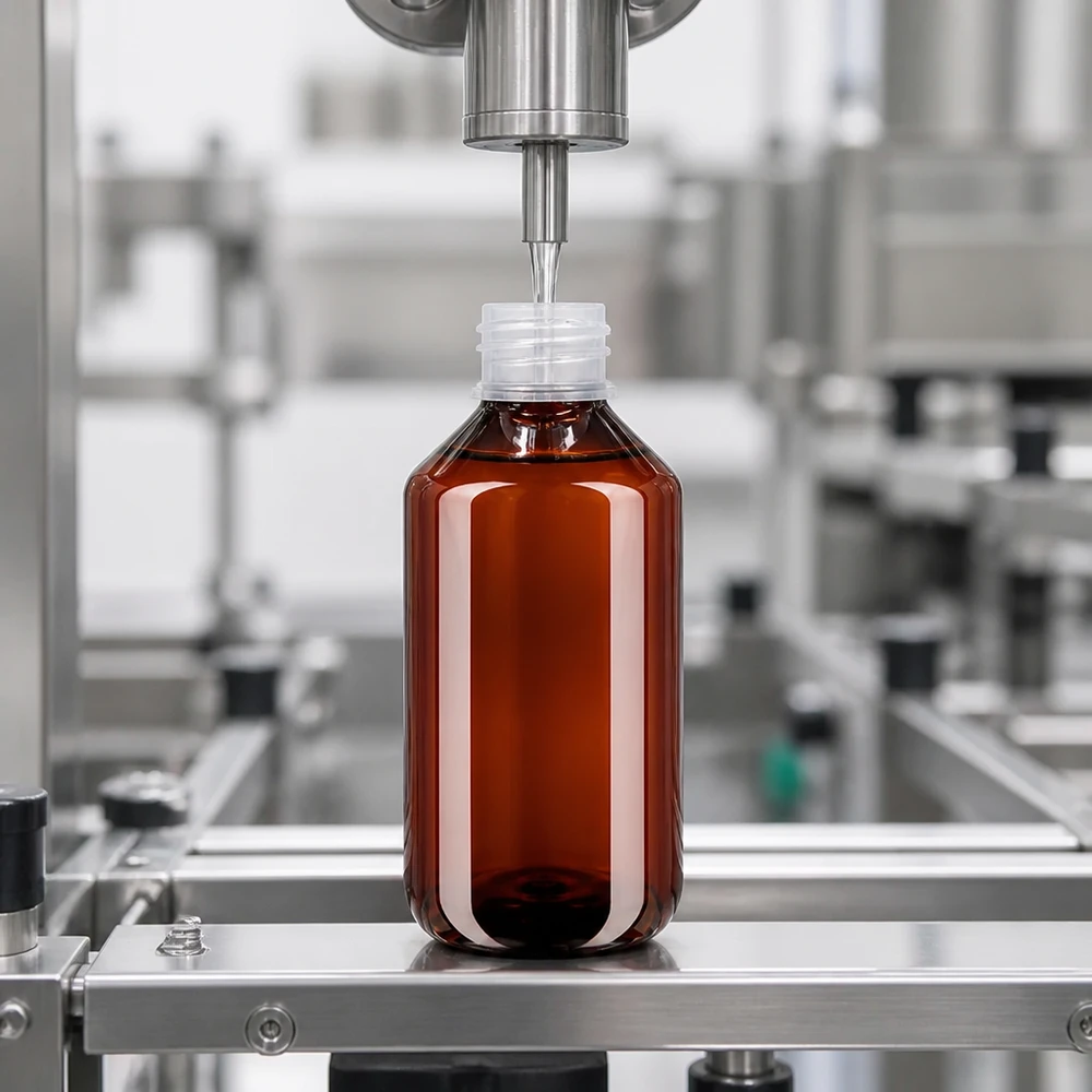 Präzisionsbefüllung 500ml PET Flasche bernstein Pharmaproduktion Abfüllmaschine