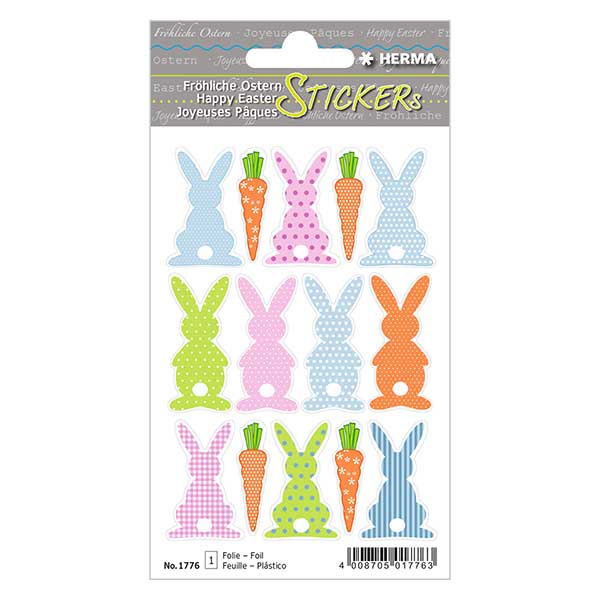 Naklejka &quot;Hasenralley&quot; (14 przezroczystych naklejek) | 1 arkusz = 14 naklejek.