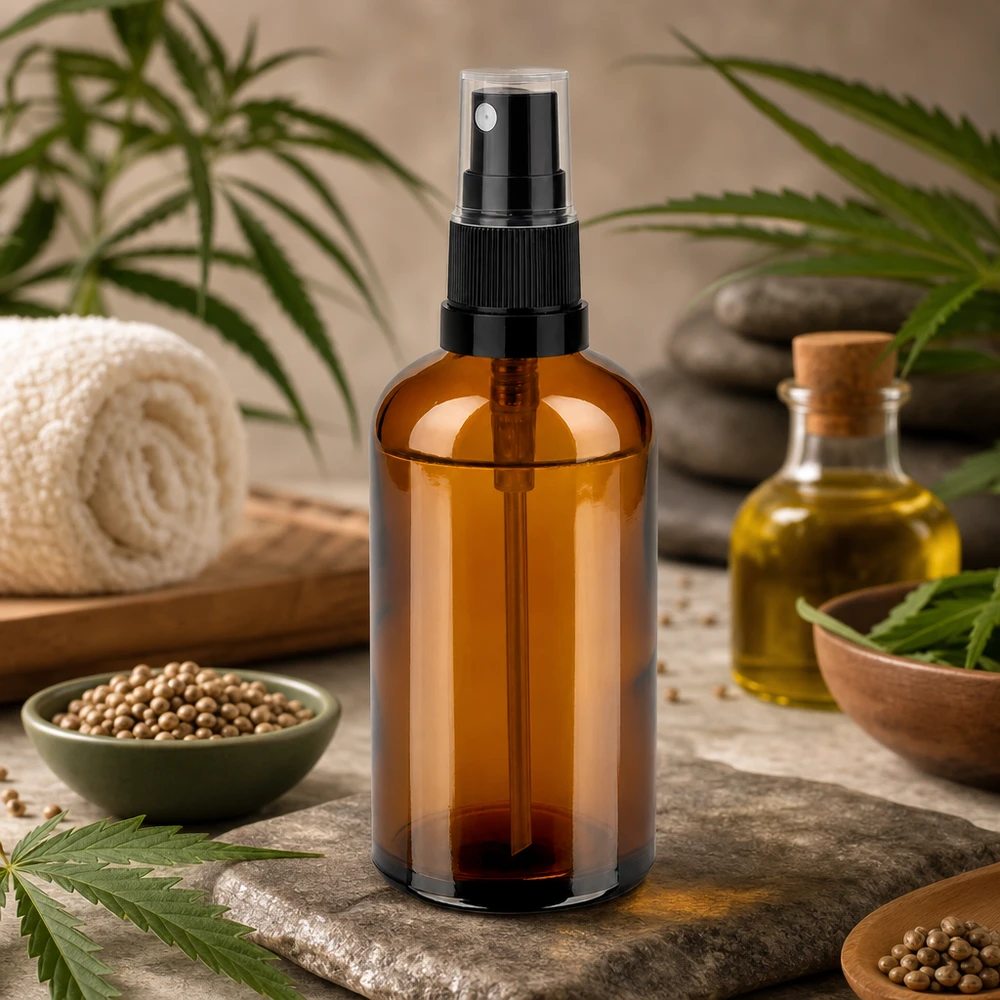 100 ml butelka ze spryskiwaczem czarna/przezroczysta STD BrownLine UT18/100 Wysokiej jakości butelka z rozpylaczem o pojemności 100 ml wykonana z brązowego szkła chroniącego przed promieniowaniem UV z ergonomiczną czarną głowicą rozpylającą