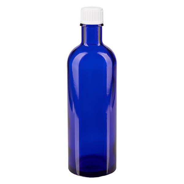 Butelka apteczna niebieska 200ml zakrętka biała szt. Butelka apteczna niebieska 200ml zakrętka biała szt.