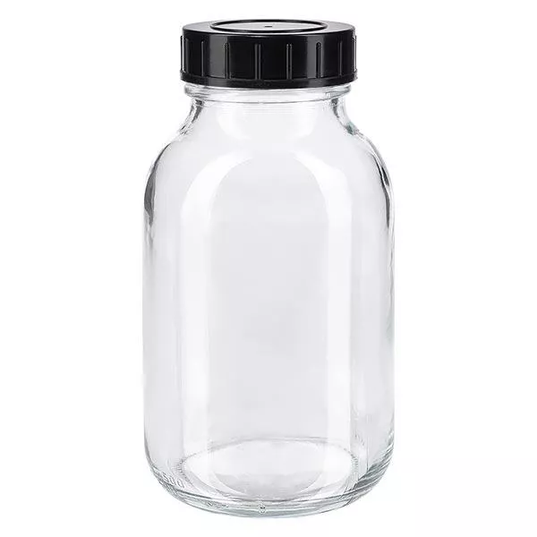 500 ml butelka z szeroką szyjką z przezroczystego szkła z zakrętką
