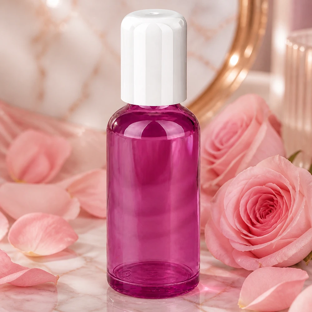 Butelka typu roll-on 50 ml, biała, standardowa PurpleLine UT18/50 Butelka roll-on 50ml PurpleLine fioletowa do kosmetyków DIY i perfum domowej roboty