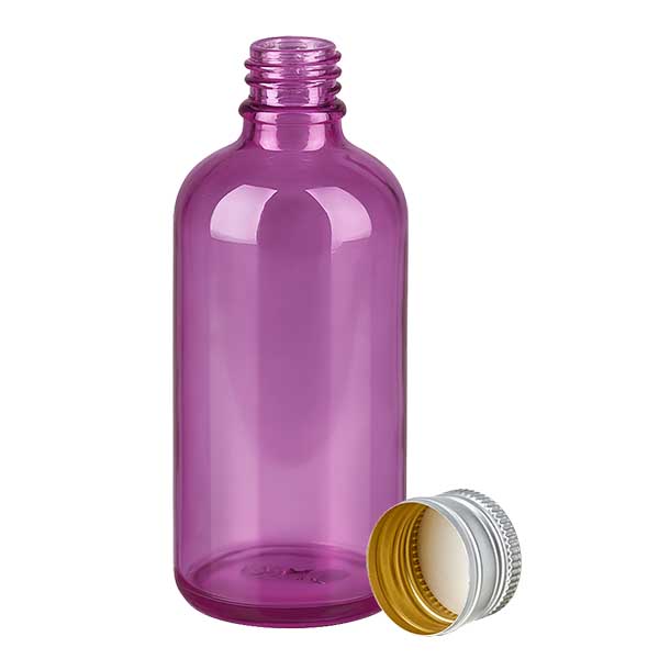 Butelka 100 ml. Zakr&#281;tka 11 mm aluminiowo-srebrna w standardzie PurpleLine. UT18/100