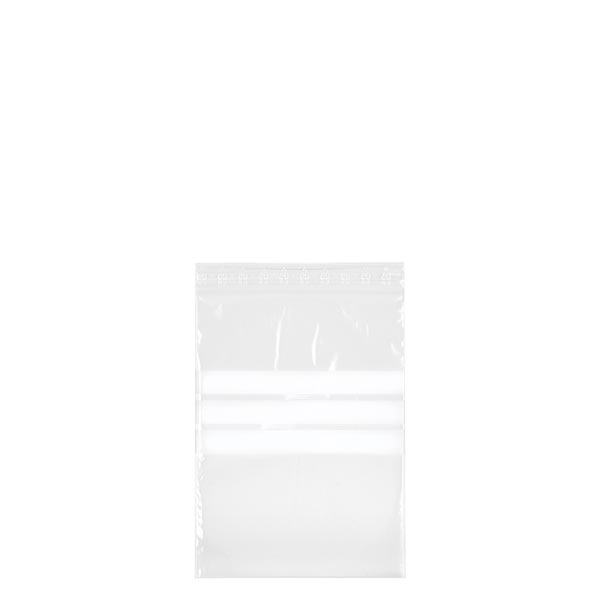 PolyZip z polem do pisania (opakowanie 100 sztuk) 80x120mm. Wykonane z przezroczystego PE 50&#181;m. R&#243;wnie&#380; do &#380;ywno&#347;ci. Z polem do pisania i zamkni&#281;ciem na zamek b&#322;yskawiczny.