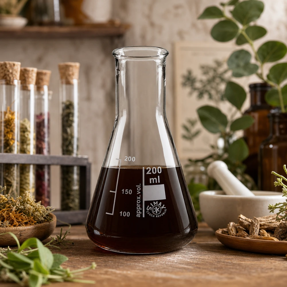 Kolba Erlenmeyera 200 ml z wąską szyjką Kolba Erlenmeyera 200 ml z wąską szyjką