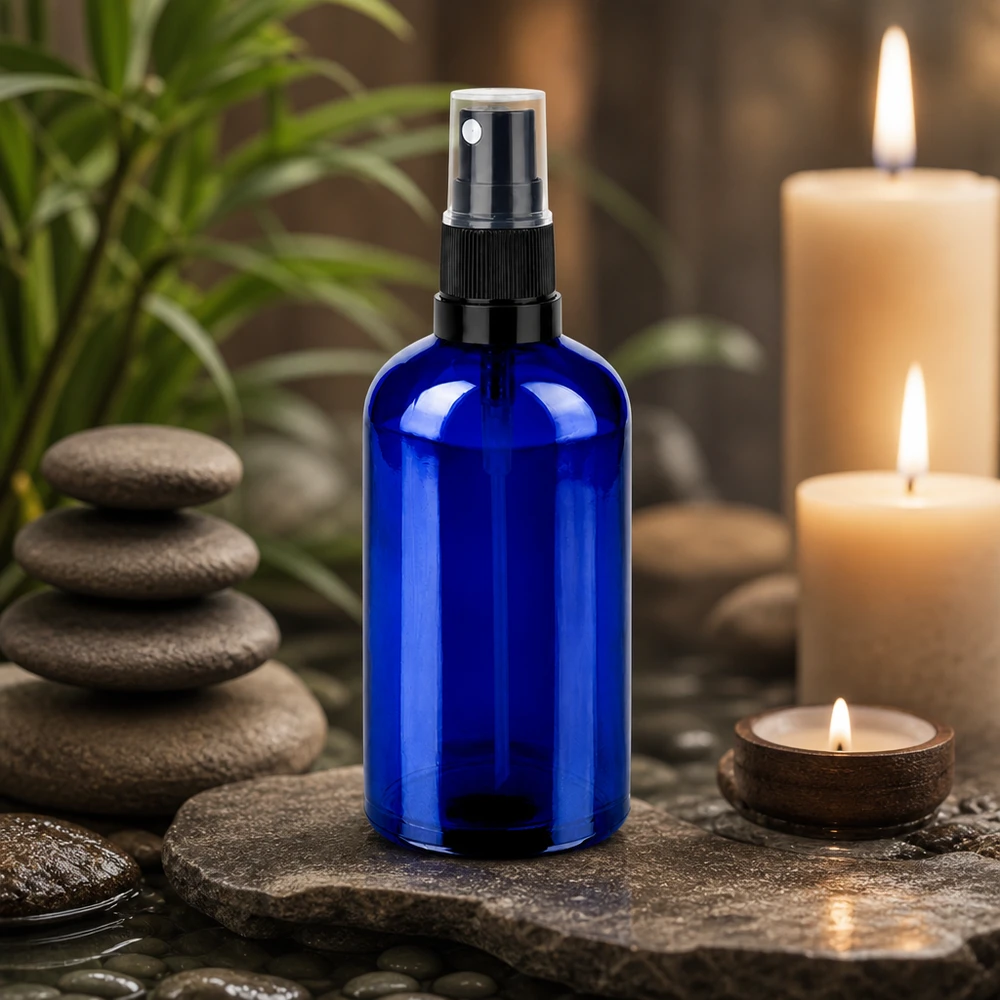 100 ml butelka ze spryskiwaczem czarna/przezroczysta STD BlueLine UT18/100
