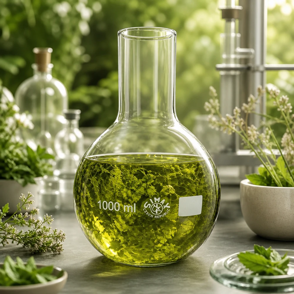 Kolba ze szkła borokrzemianowego 1000 ml z szeroką szyjką do syntezy chemicznej i procesów destylacji