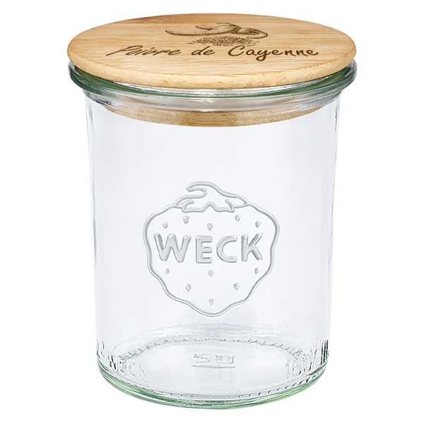 Drewniana pokrywa &#8222;Poivre de Cayenne&#8221; z szklanym wk&#322;adem WECK