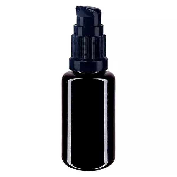 Butelka apteczna viol. 20ml zakrętka z pompką czarna St Butelka apteczna viol. 20ml zakrętka z pompką czarna St