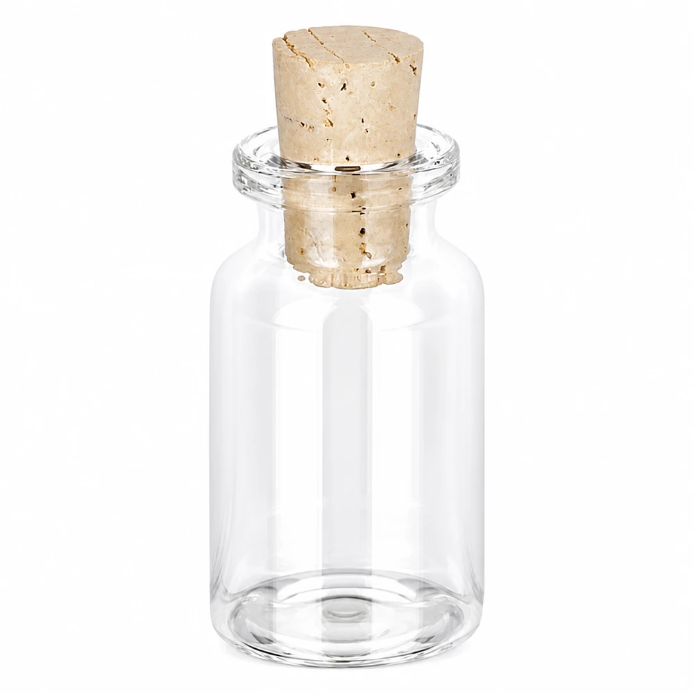 Przezroczysta szklana butelka 10 ml z korkiem 11/14 mm Kleine Glasflasche 10ml mit passendem Korkverschluss perfekt als Dekoflasche oder Geschenkidee
