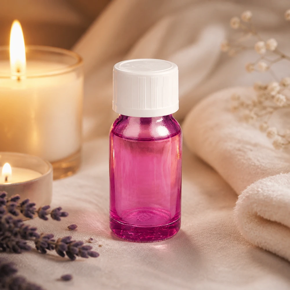 Butelka z zakraplaczem 10 ml 1,2 mm biała, standardowo zabezpieczona przed dziećmi PurpleLine.UT18/10 Kompaktowa butelka z zakraplaczem 10 ml wykonana z przezroczystego plastiku w kolorze fioletowym z białą zakrętką