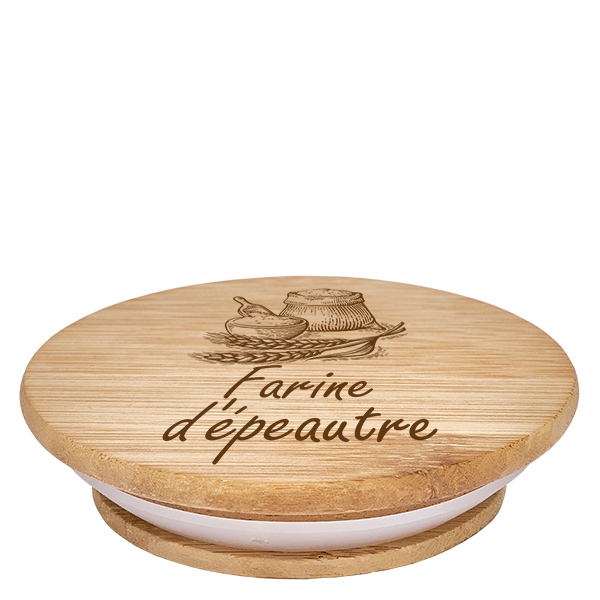 Drewniana pokrywka „farine d'épeautre” do WECK RR100