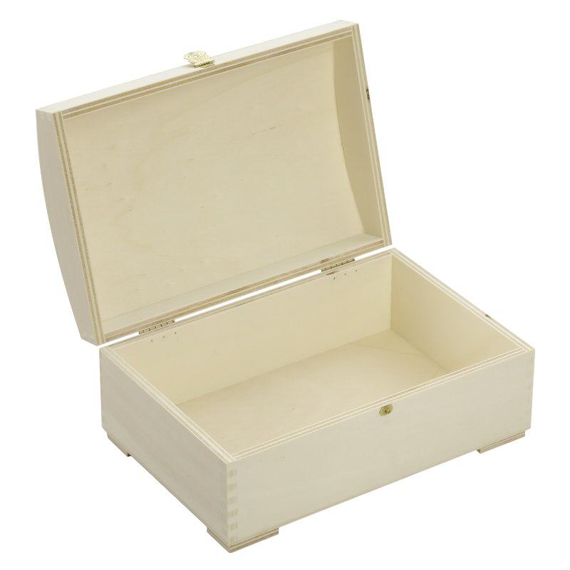 Drewniane pude&#322;ko (skrzynia) z kopulast&#261; pokryw&#261; 26x17x11cm