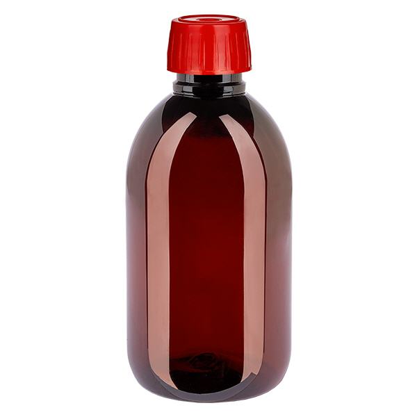 Butelka PET 250ml z nakrętką odgazowującą czerwona Butelka PET 250ml z nakrętką odgazowującą czerwona
