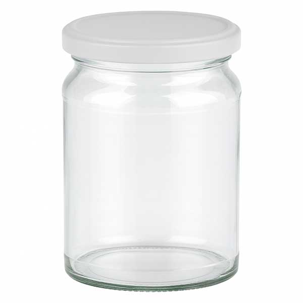 205 ml okrągły słoik z białym wieczkiem BasicSeal UNiTWIST