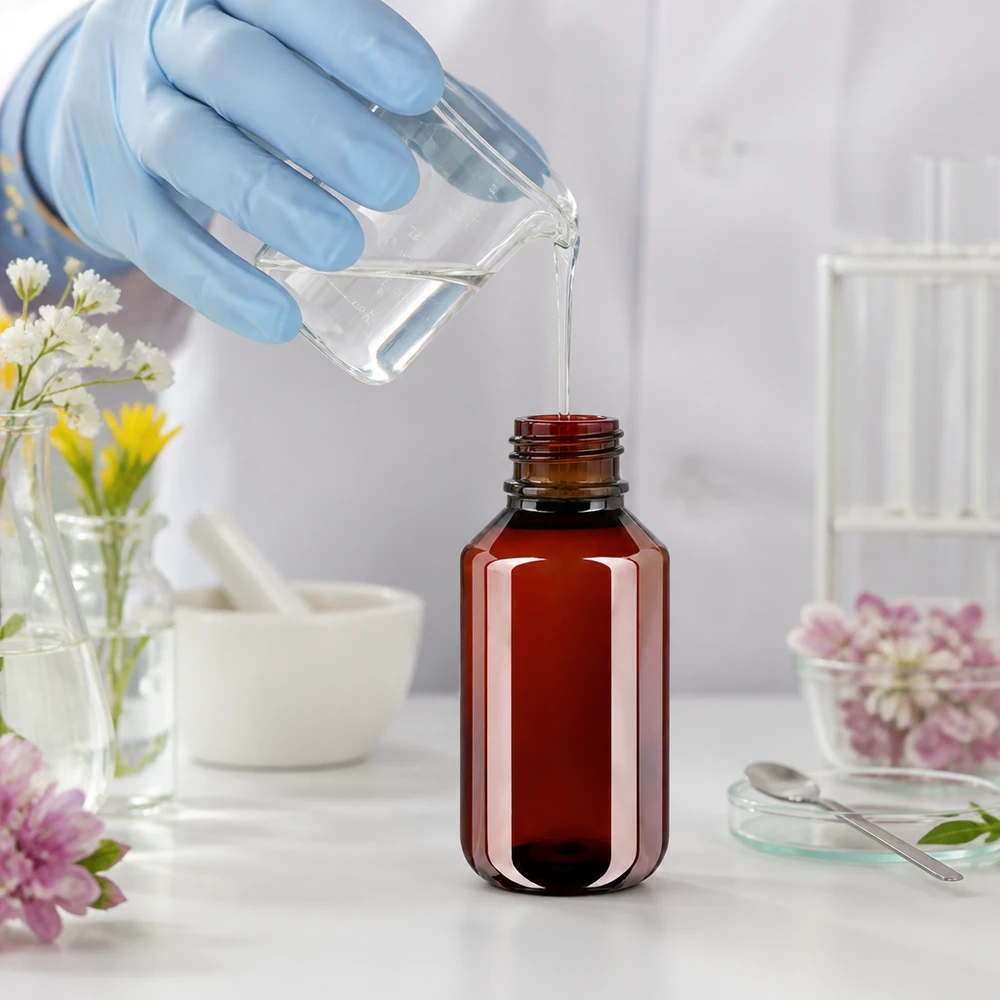 Butelka PET 100 ml z brązową nakrętką OV Braune Medizinflasche 100ml mit OV Schraubverschluss für Naturheilmittel
