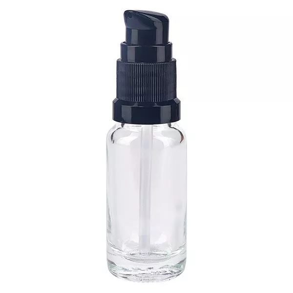 Butelka apteczna przezroczysta 10ml zakrętka z pompką czarna St Butelka apteczna przezroczysta 10ml zakrętka z pompką czarna St