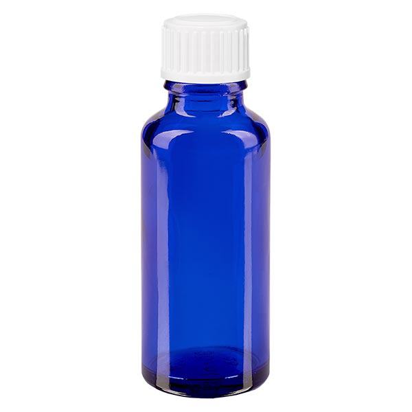Butelka apteczna niebieska 30ml zakrętka białe kuleczki St Butelka apteczna niebieska 30ml zakrętka białe kuleczki St