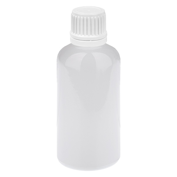 Butelka 50 ml, zakrętka 11 mm, biała, zamknięcie zabezpieczające przed otwarciem przez dzieci WhiteLine UT18/50 Butelka 50 ml, zakrętka 11 mm, biała, zamknięcie zabezpieczające przed otwarciem przez dzieci WhiteLine UT18/50