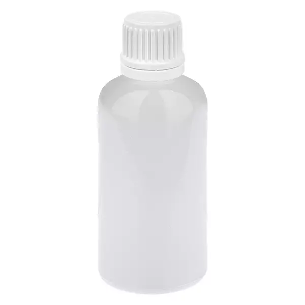 Butelka 50 ml, zakrętka 11 mm, biała, zamknięcie zabezpieczające przed otwarciem przez dzieci WhiteLine UT18/50
