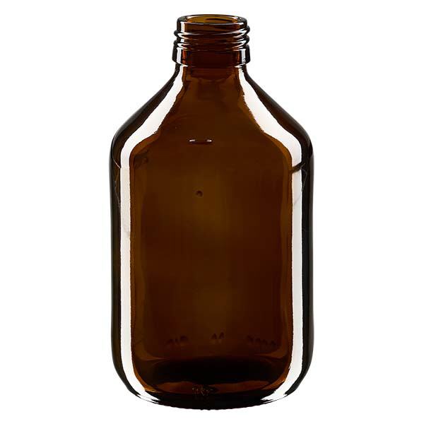 Butelka na leki 300ml brązowa, bez zakrętki PP28 ApoGlas. Farmaceutyczna jakość produkcji UE. Gwint 28 mm. (syrop, butelka z lekkiego szkła) Butelka na leki 300ml brązowa, bez zakrętki PP28 ApoGlas. Farmaceutyczna jakość produkcji UE. Gwint 28 mm. (syrop, butelka z lekkiego szkła)