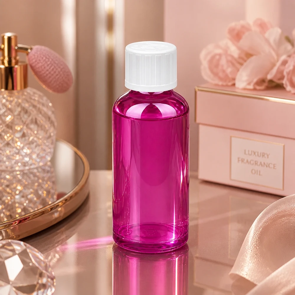 50 ml mała butelka dla zwierząt w eleganckim fioletowym kolorze z praktyczną zakrętką
