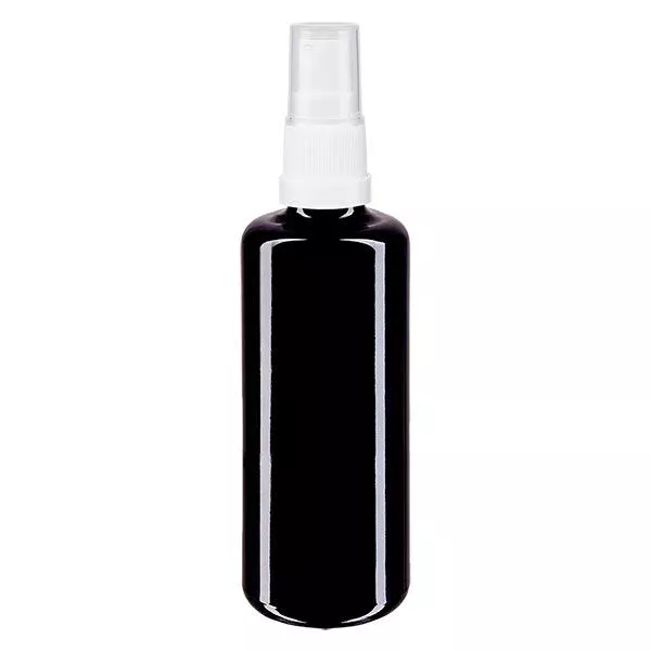 Butelka apteczna viol. 100ml nasadka rozpylająca biała