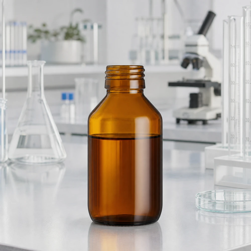 Butelka na leki 100ml brązowa, bez zakrętki PP28 ApoGlas. Farmaceutyczna jakość produkcji UE. Gwint 28 mm. (syrop, butelka z lekkiego szkła) Butelka z brązowego szkła 100ml na leki bez nakrętki z gwintem PP28