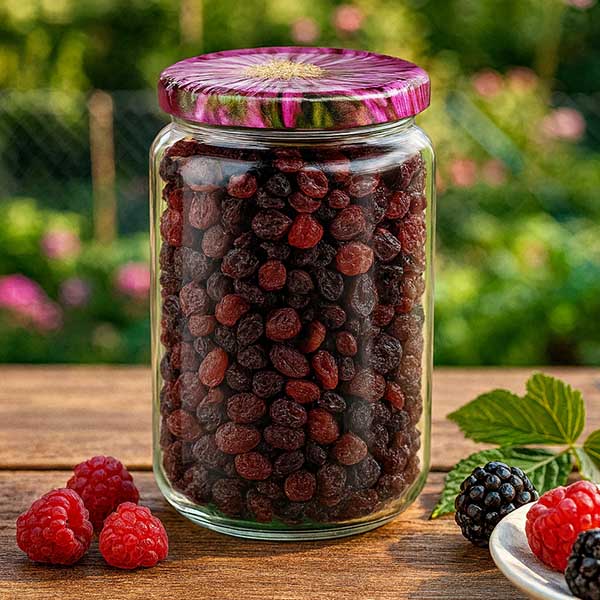 Słoik okrągły 795 ml + pokrywka BasicSeal z motywem kwiatowym UN.