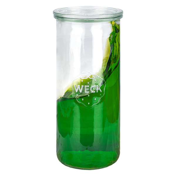 Zestaw 6 okrągłych kubków Weck 1500 ml + szklana pokrywka