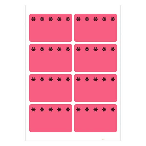 Etykiety do zamra&#380;arek czerwone (48 naklejek) 26x40mm | 6 arkuszy = 48 naklejek papierowych