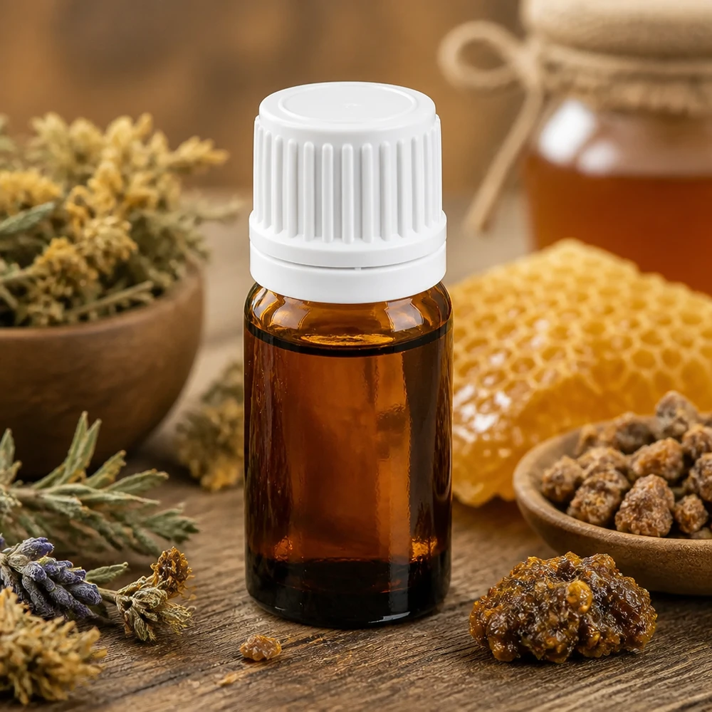 Butelka z zakraplaczem 5 ml 0,7 mm biała OV BrownLine UT18/5 Mała butelka z zakraplaczem o pojemności 5 ml wykonana z brązowego szkła z białą zakrętką do aromaterapii