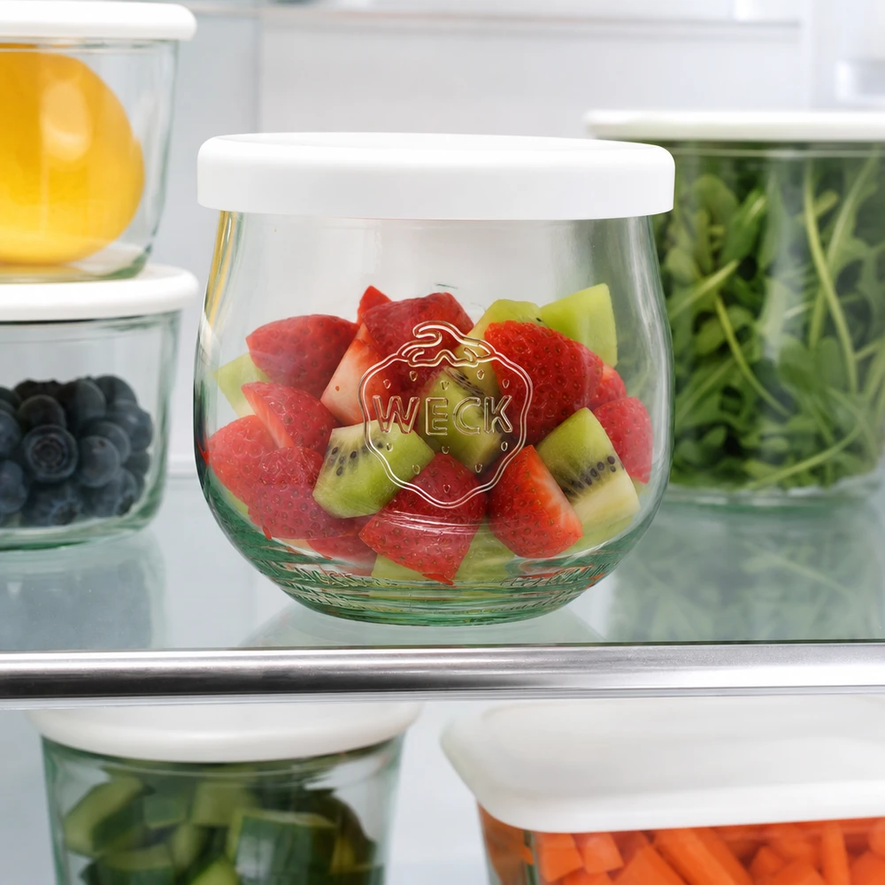 WECK słoik tulipan 370ml na sałatkę owocową w lodówce biała silikonowa pokrywka Meal Prep słoik do przechowywania świeżości