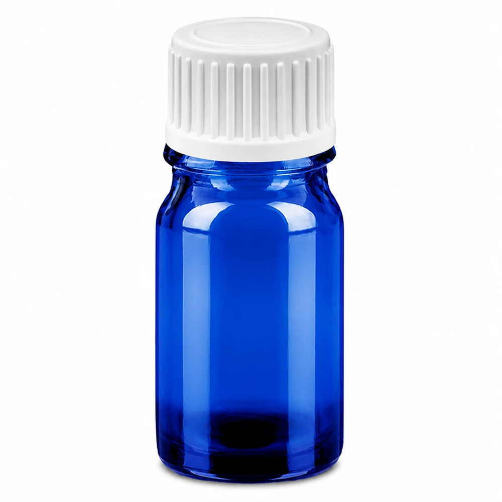 Butelka z zakraplaczem 5 ml 0,9 mm biała STD BlueLine UT18/5 Butelka z zakraplaczem 5 ml, niebieska z białą nakrętką do precyzyjnego dozowania, otwór 0,9 mm